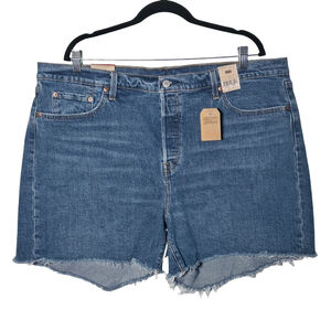 Levi’s 501 High Rise Denim Shorts Size 20 Button Fly Cutoff Medium Wash